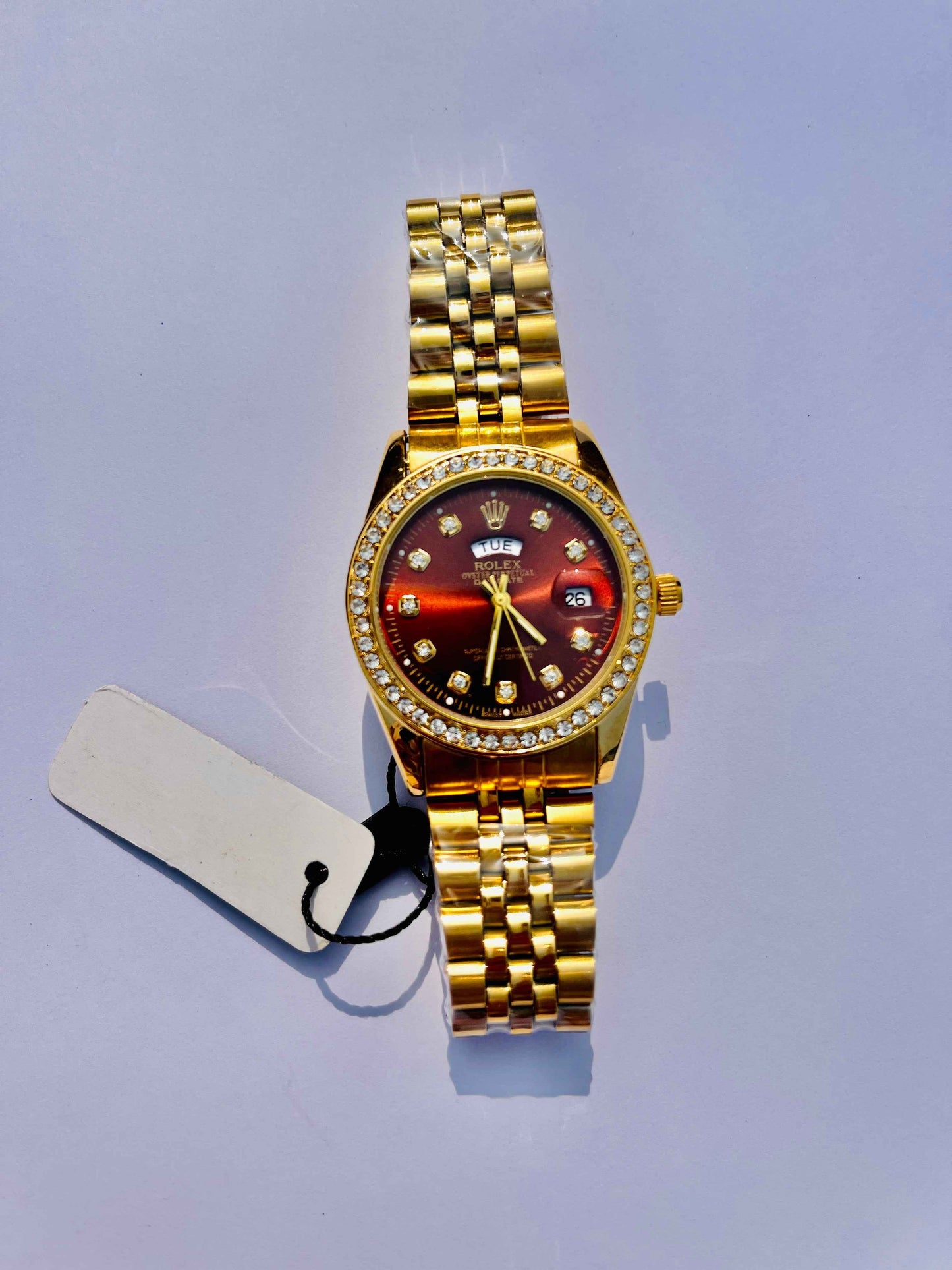 Golden stainless steel watch