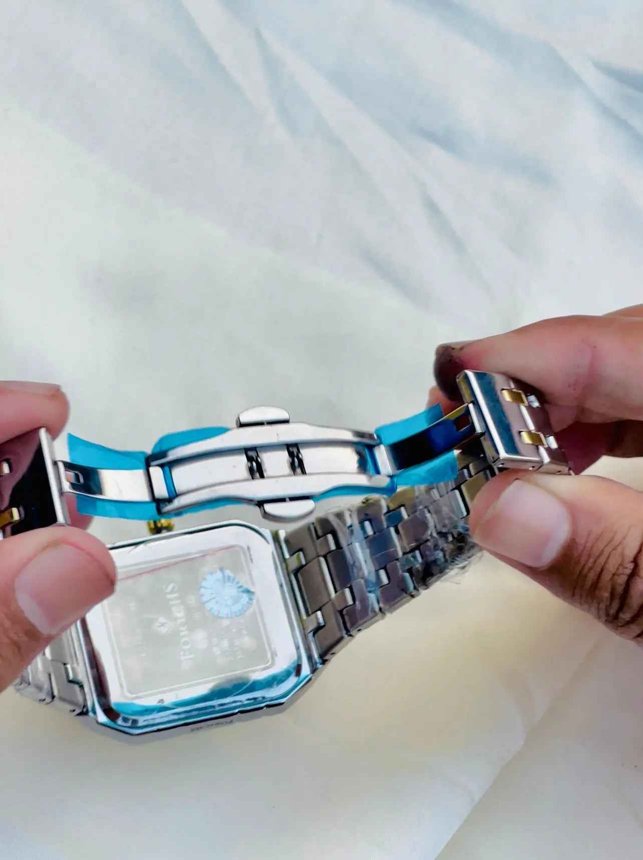 Two tone stainless steel watch